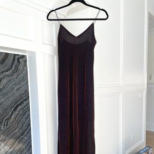 Topshop Sparkly Long Spaghetti Straps Dress